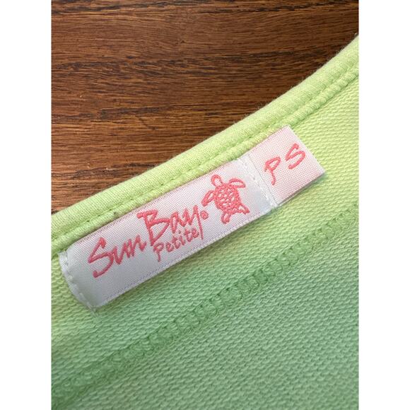 Pastel Embellished Parrot Shirt Sequin Lime Green Petite Small - Picture 4 of 7